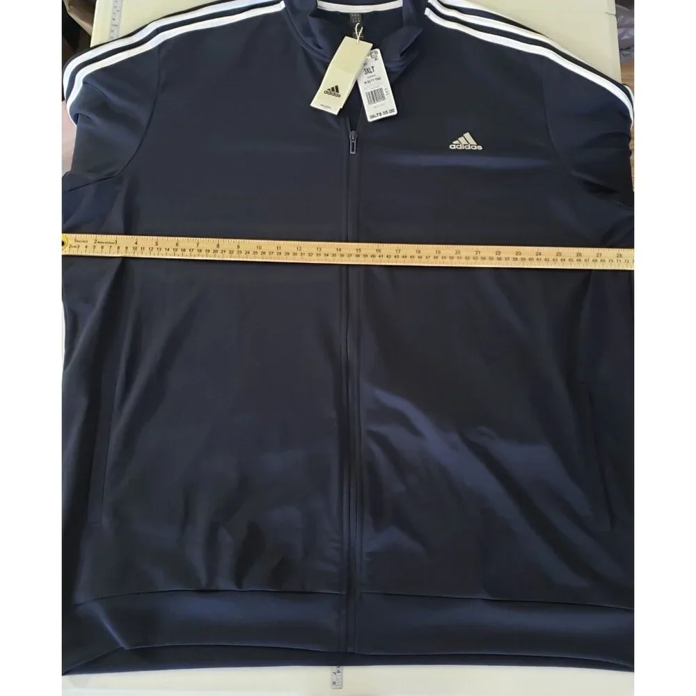 NWT Adidas Mens‎ Navy Blue Track Jacket Size 3XLT Athleisure Classic Casual